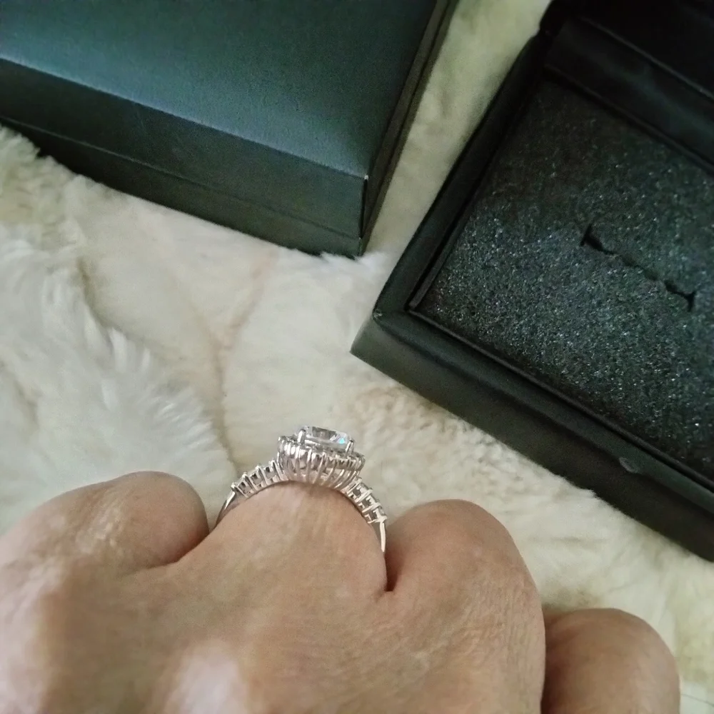 NADRI HALO RODIUM PLATED RING #10 - Picture 11 of 11